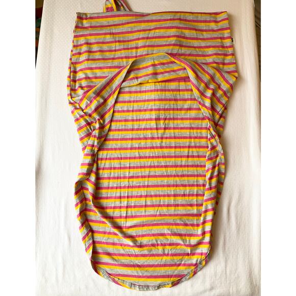 Derek Heart Women Dress size M Sleeveless High-low Stretchy Stripes Orange Gray - Picture 5 of 6